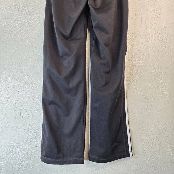 Adidas Track Pants 3 Stripe Black Size Small Stretchy Athletic Workout Pull On - Picture 10 of 12
